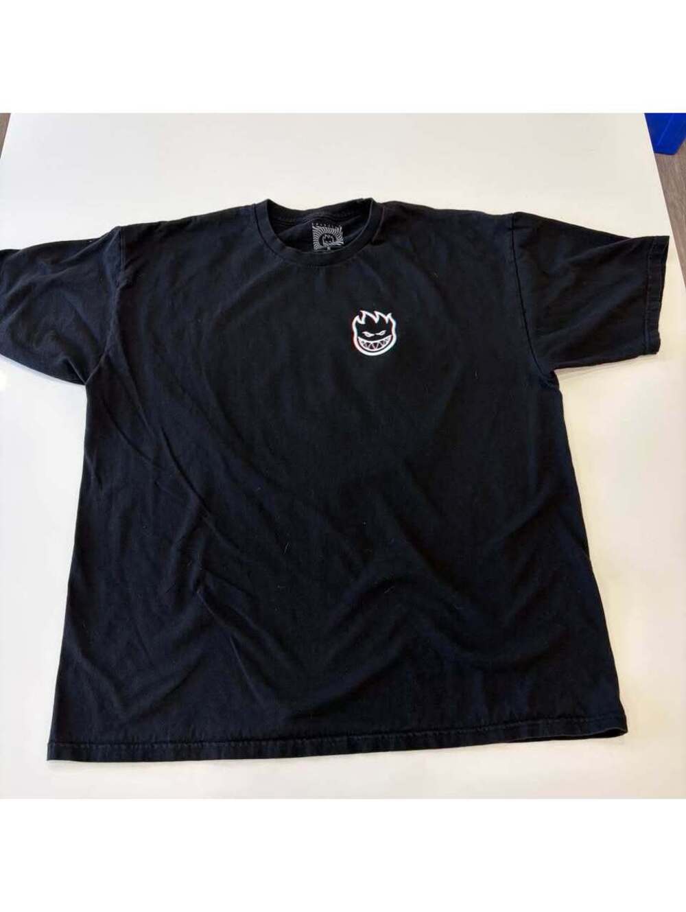 Spitfire 3D Swirl Graphic Black T-Shirt Size XL